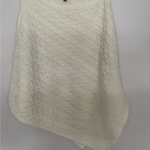 Talbots White Asymmetrical Poncho